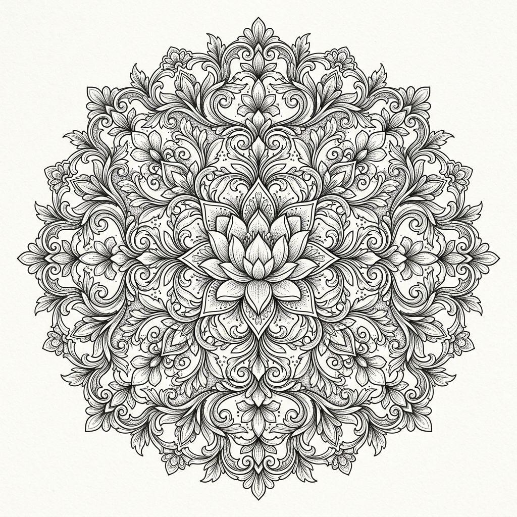 idée tatouage fleur mandala floral ornemental