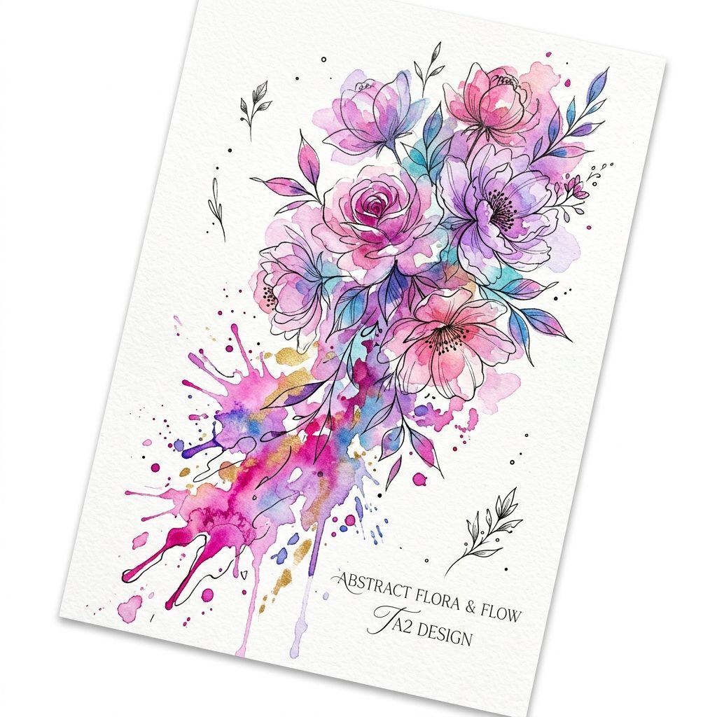 idée tatouage fleur fleurs aquarelle splash