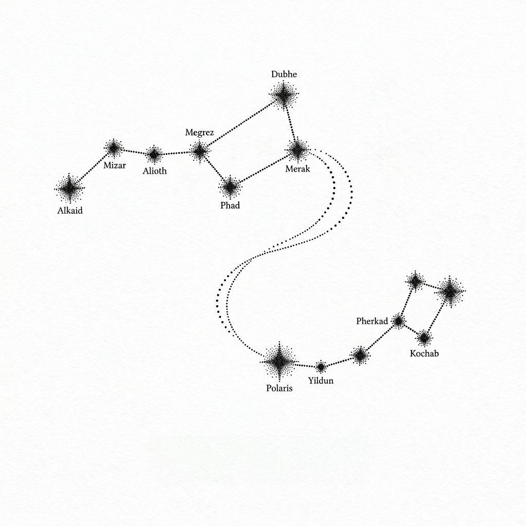 idée tatouage frère et sœur constellations dotwork