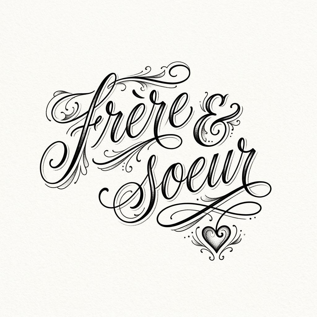 idée tatouage frère et sœur lettrage frère et sœur
