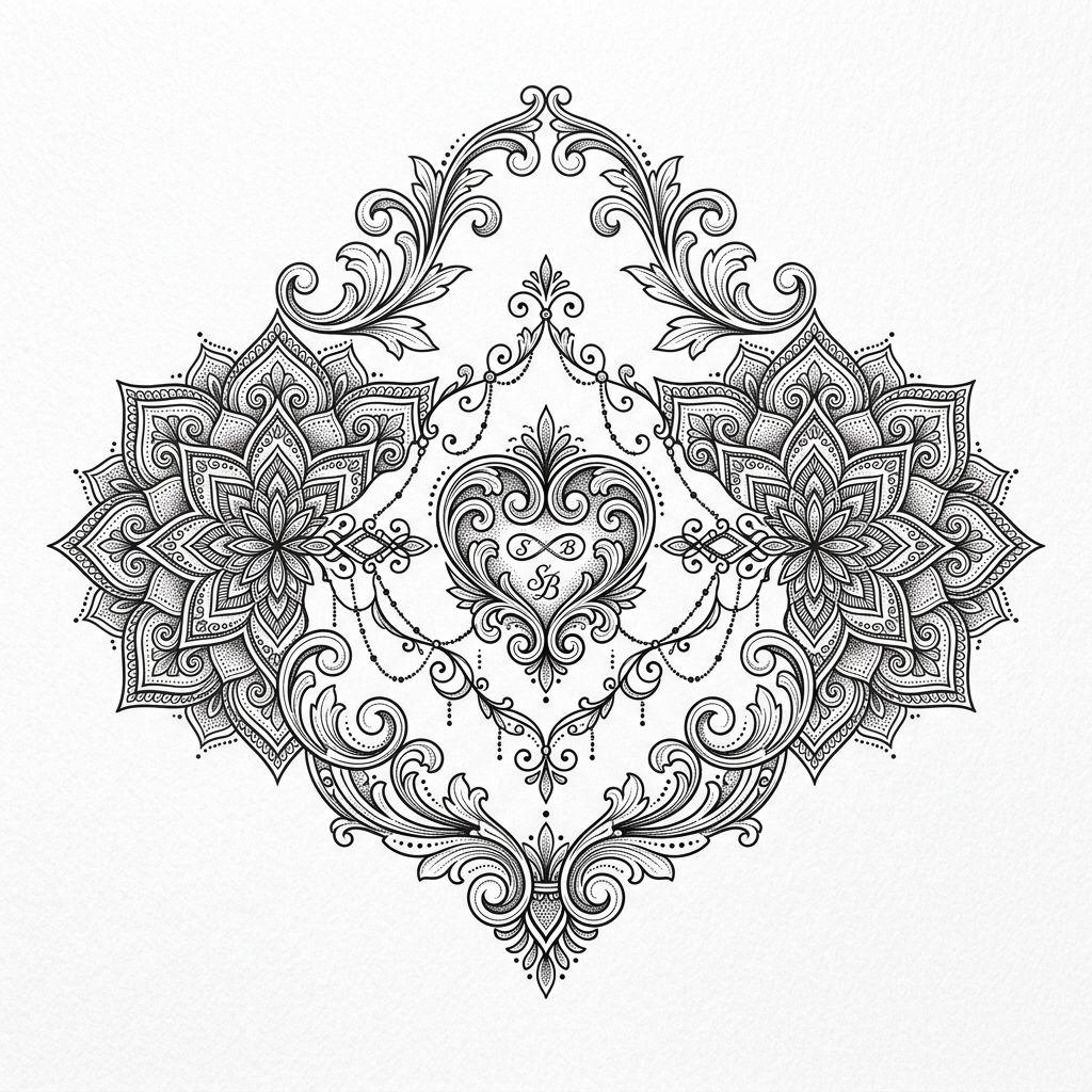 idée tatouage frère et sœur mandala siblings ornemental
