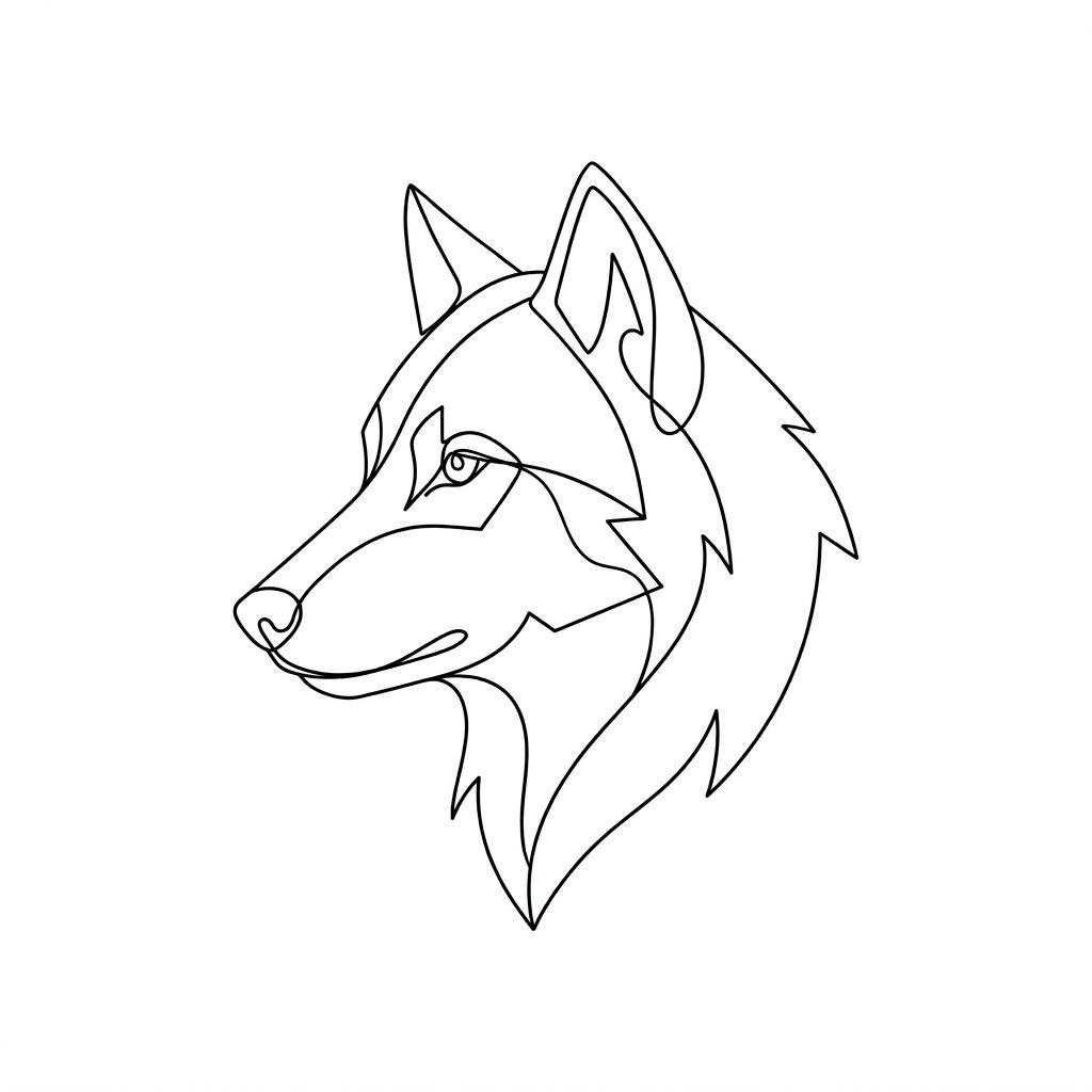 idée tatouage homme loup minimaliste