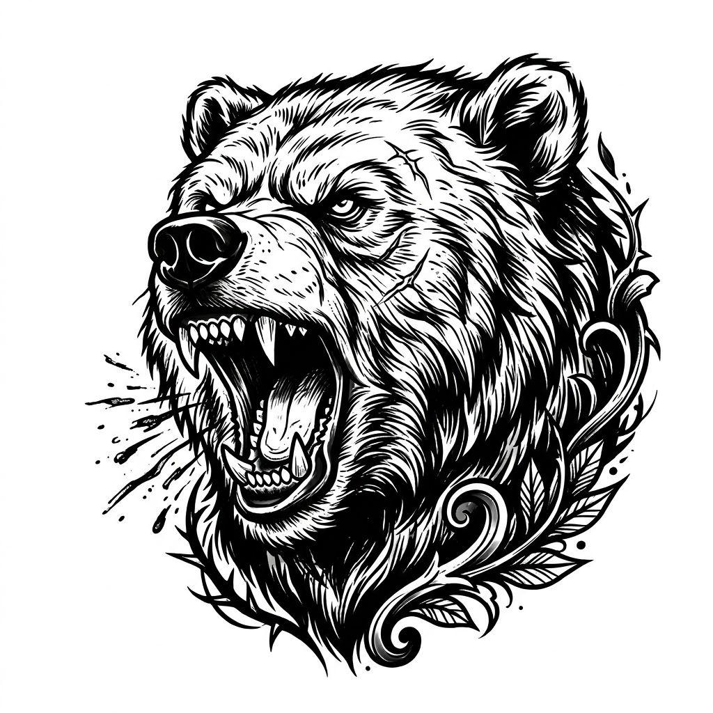 idée tatouage homme ours grizzly