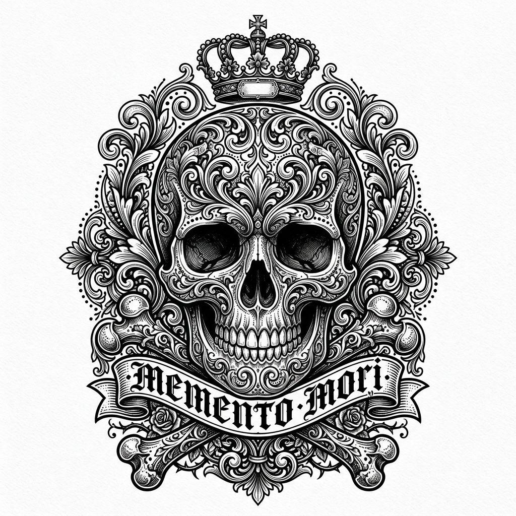 idée tatouage homme crâne ornemental