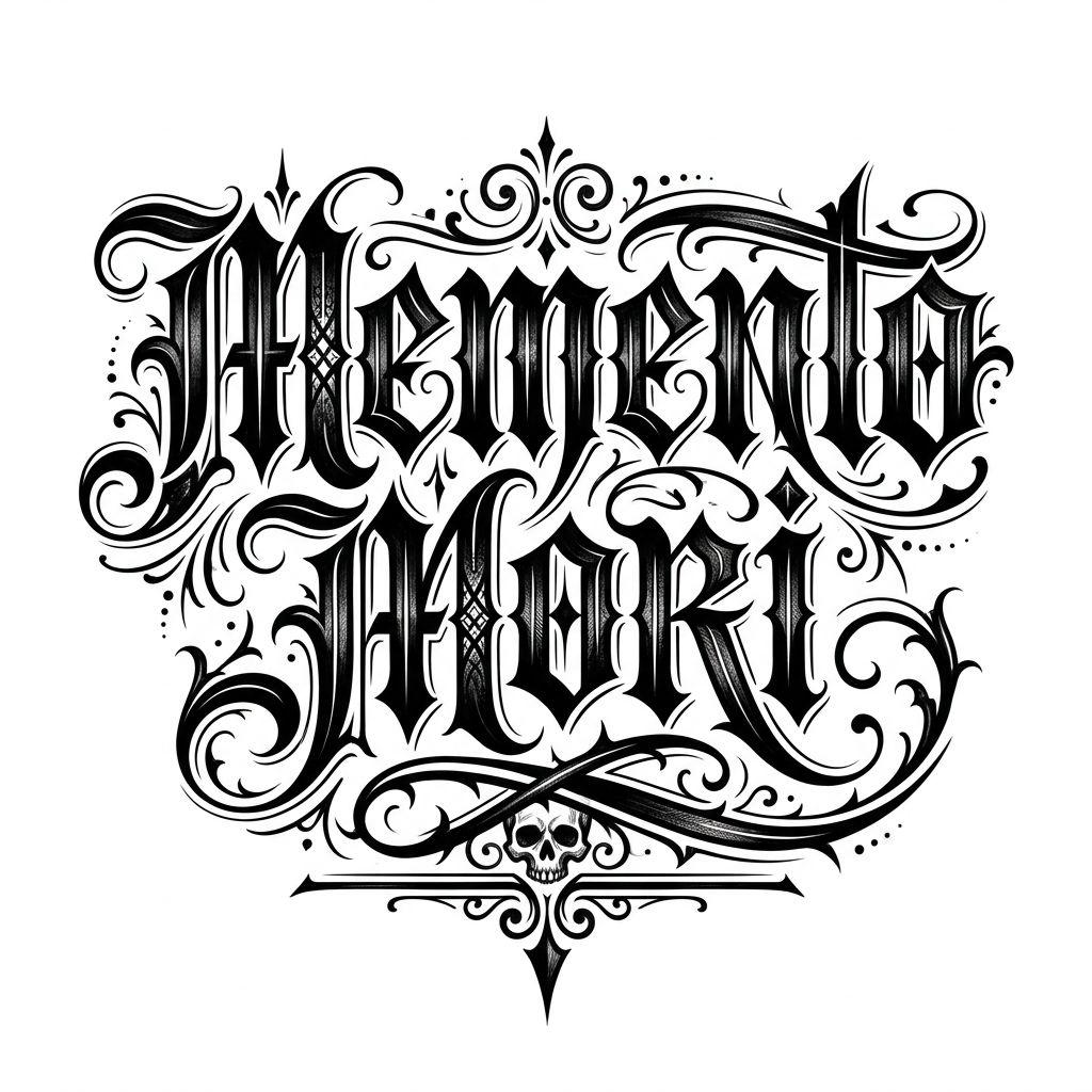 idée tatouage homme lettrage memento mori