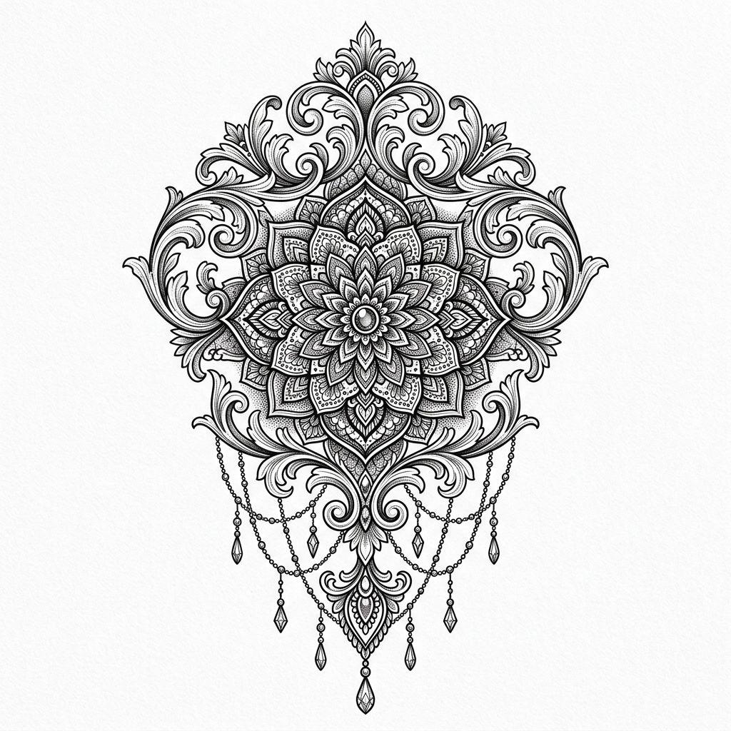 idée tatouage homme mandala ornemental
