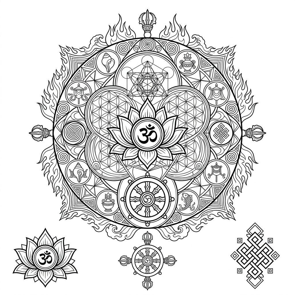 idée tatouage japonais geometrie sacree japonaise