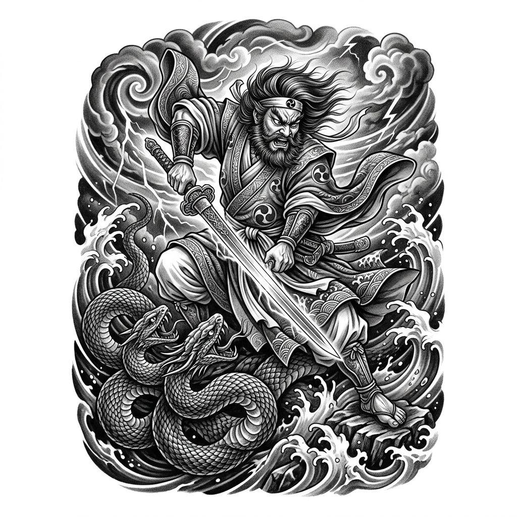 idée tatouage japonais susanoo mythologique