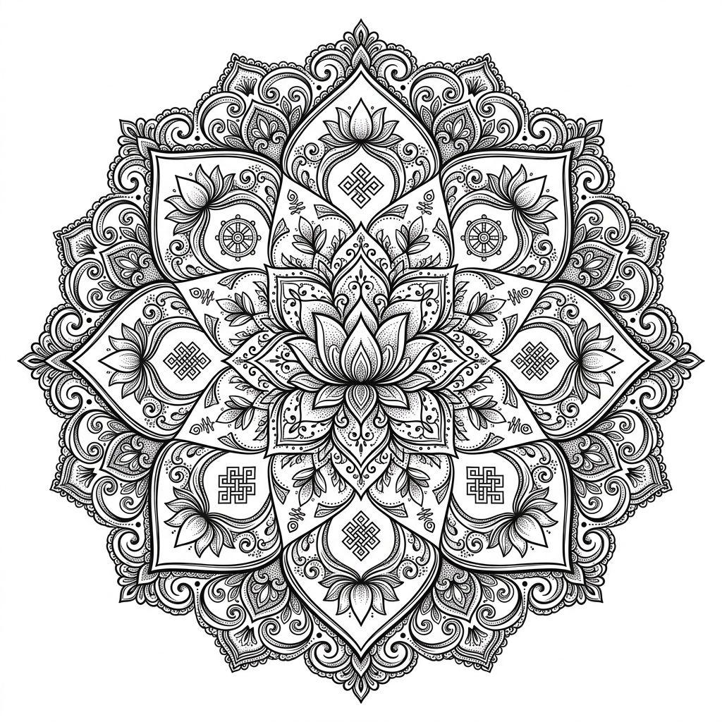 idée tatouage japonais mandala bouddhiste ornemental