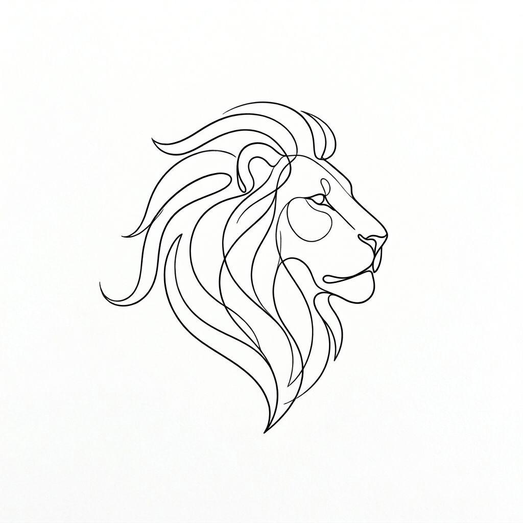 idée tatouage lion lion silhouette minimaliste