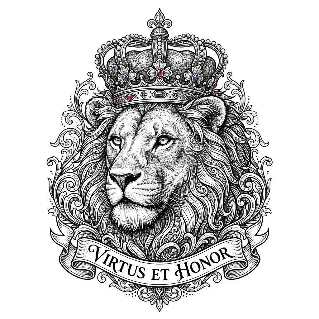 idée tatouage lion roi sauvage premium