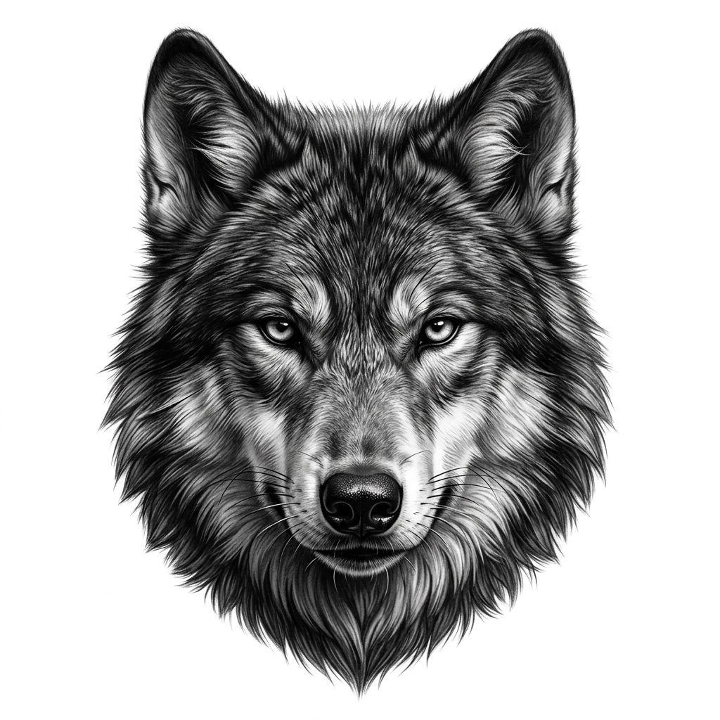 idée tatouage loup loup realiste portrait