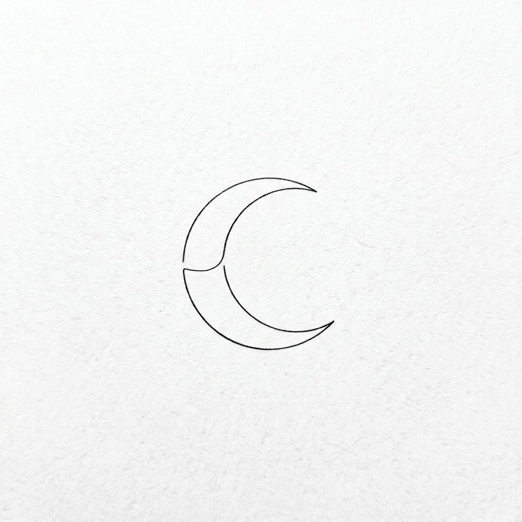 idée tatouage lune croissant lune minimaliste