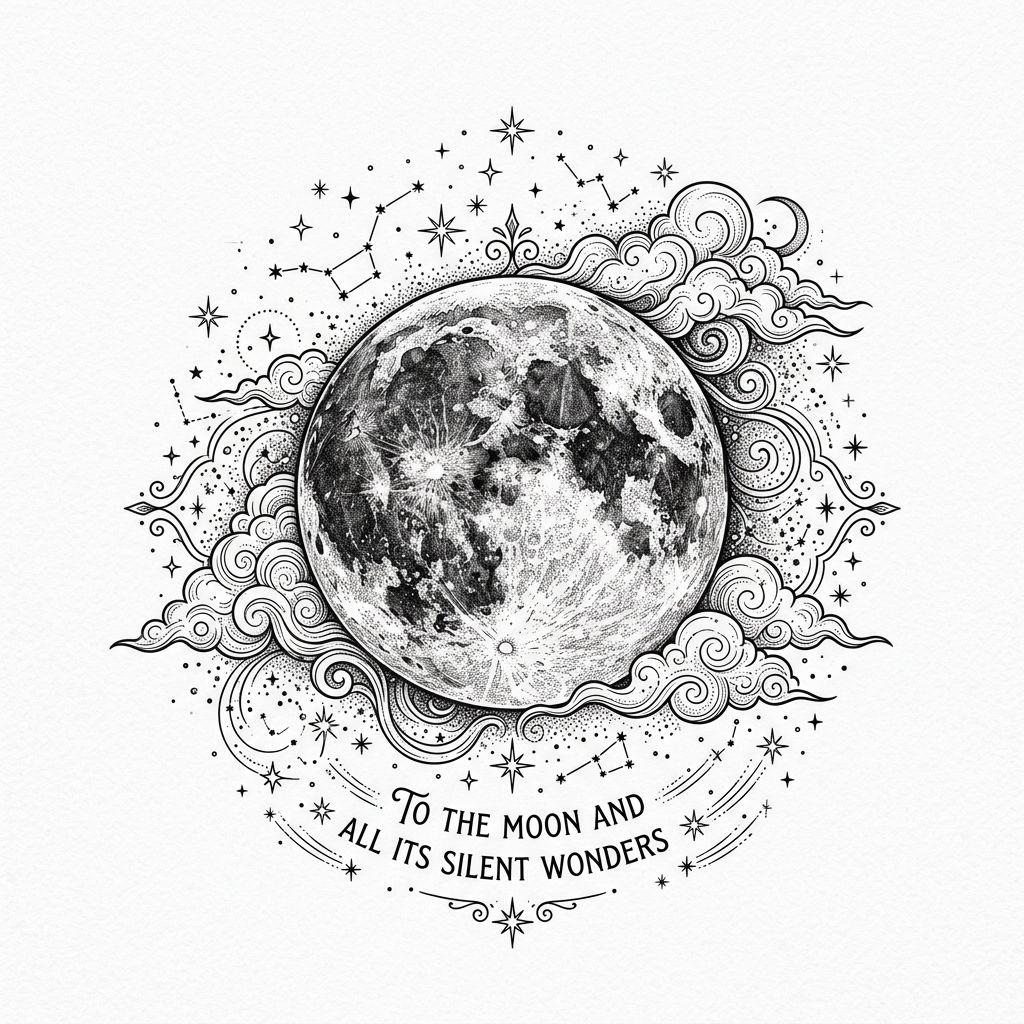 idée tatouage lune reine de la nuit premium