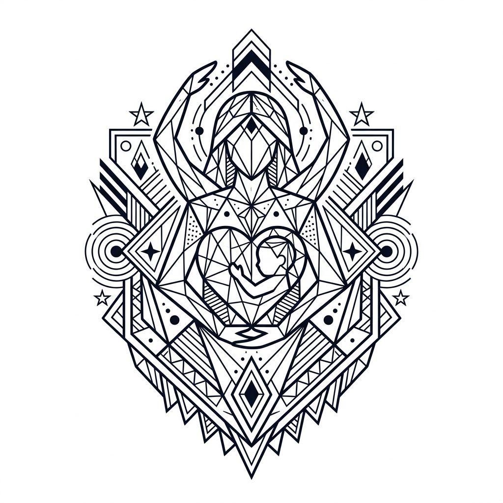 idée tatouage maman symbole maternité géométrique