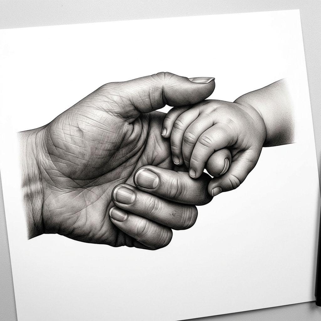 idée tatouage maman mains réalistes mère enfant