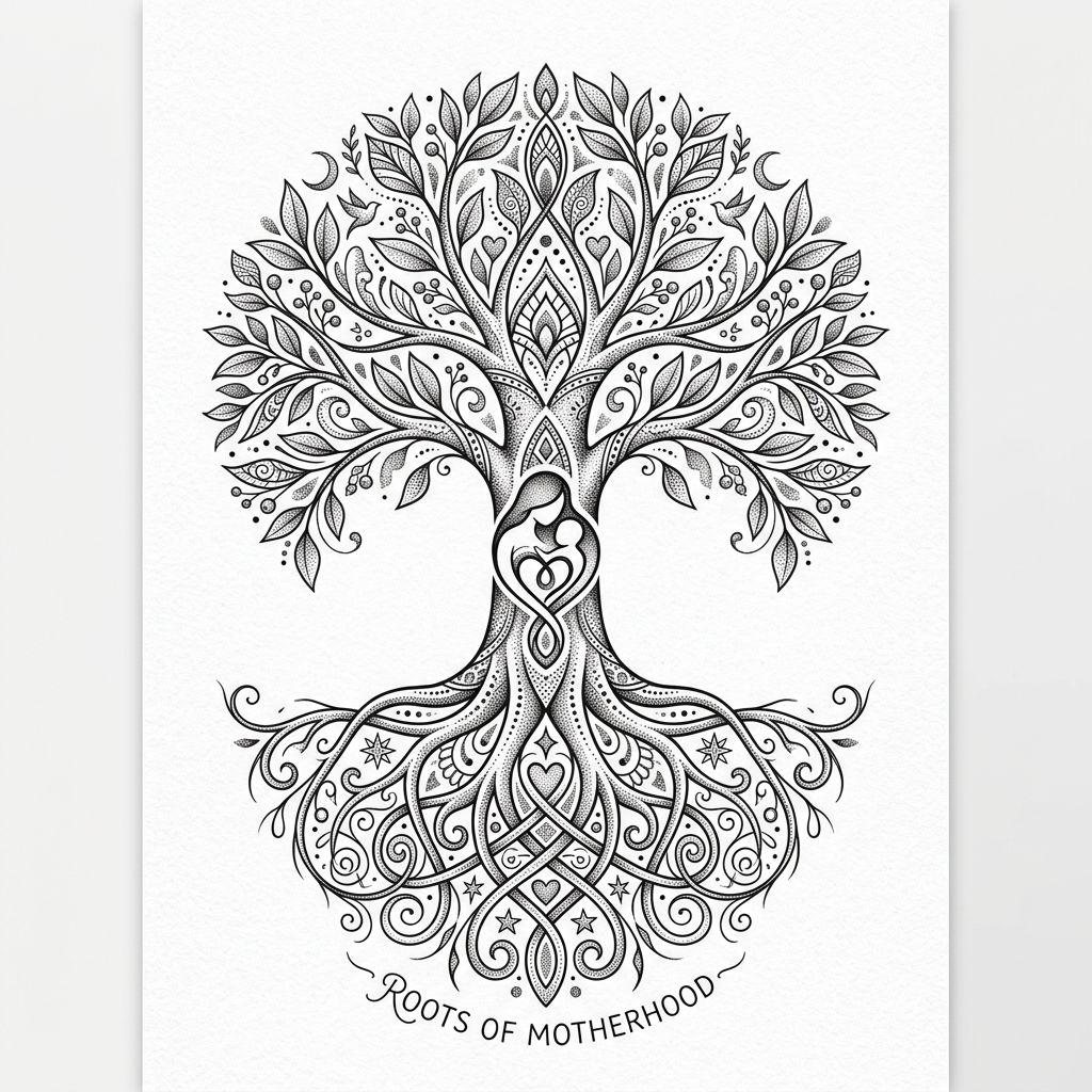 idée tatouage maman arbre de vie spirituel
