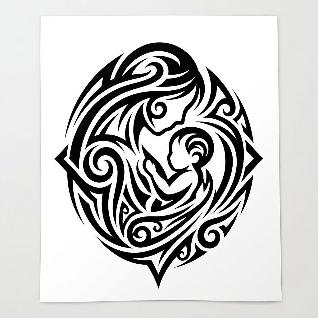 idée tatouage maman symbole maternité tribal