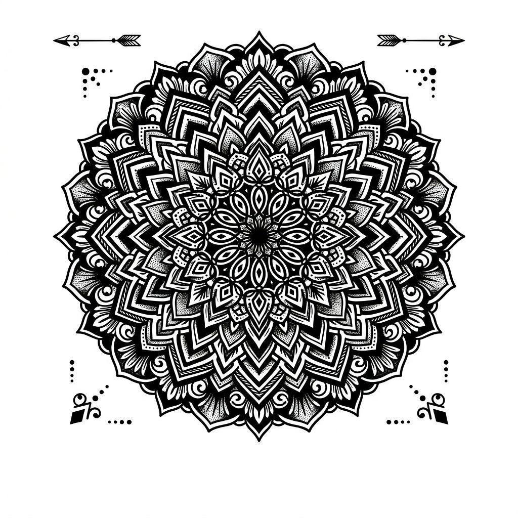 idée tatouage mandala mandala blackwork