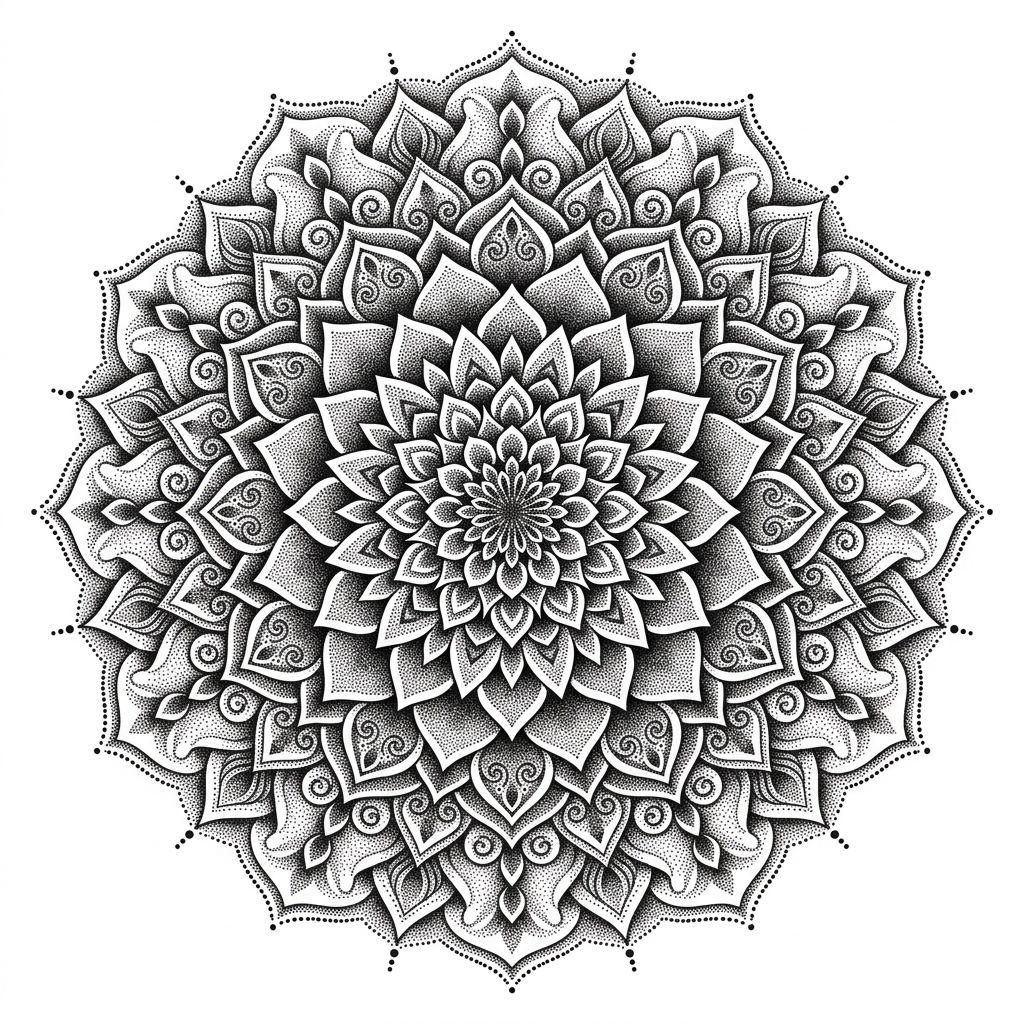idée tatouage mandala mandala dotwork