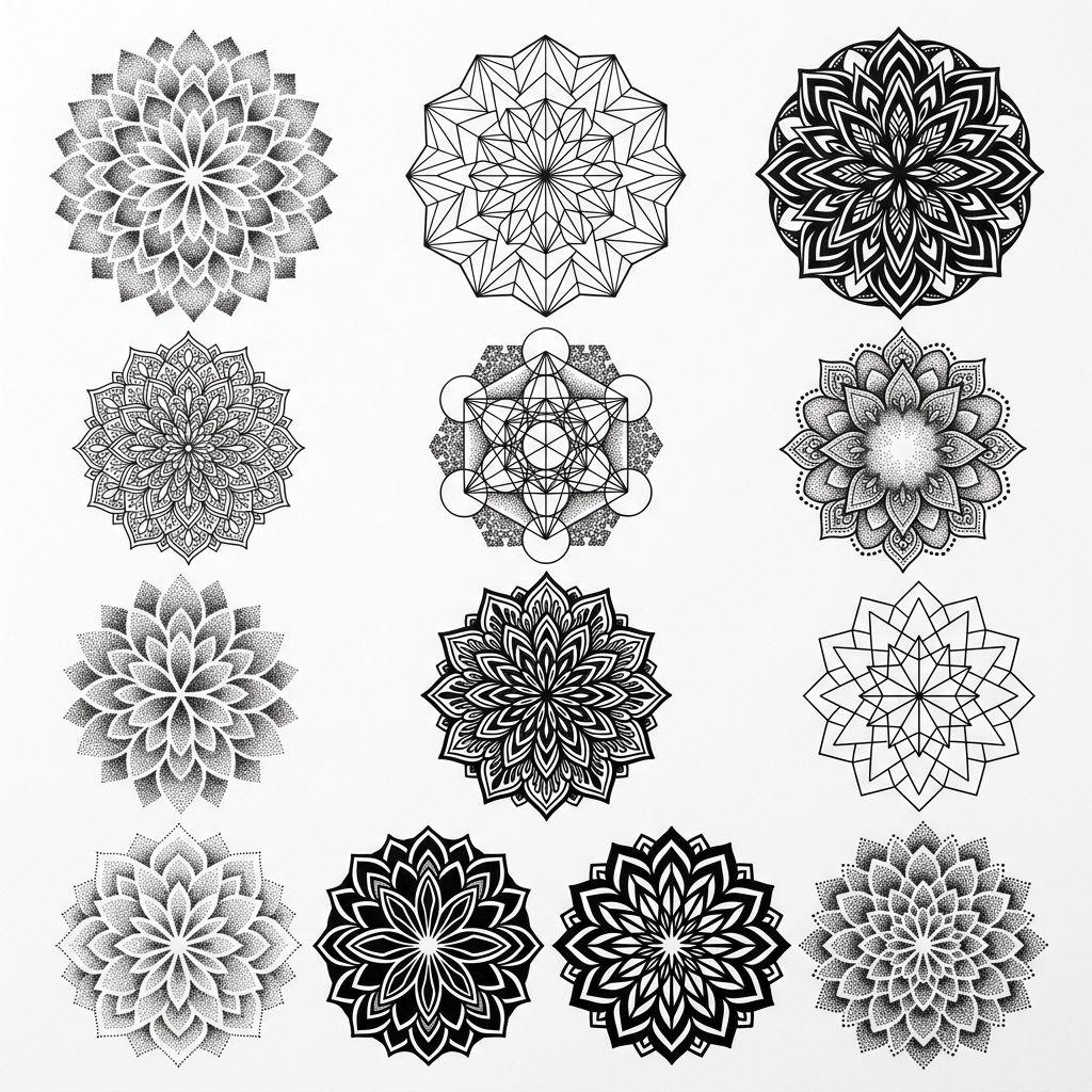 idée tatouage mandala mandala patchwork