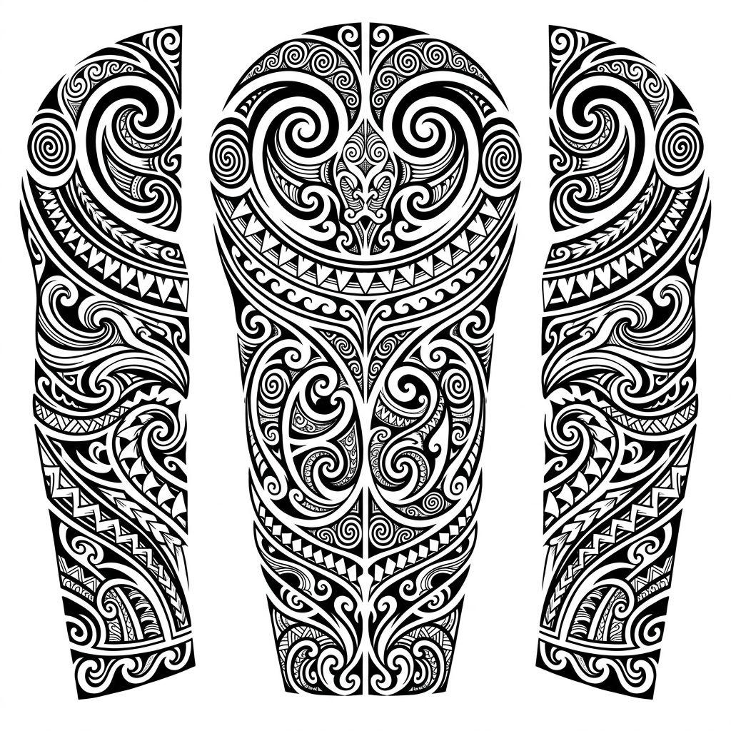 idée tatouage maori manchette maori épaule-bras, design sur fond blanc