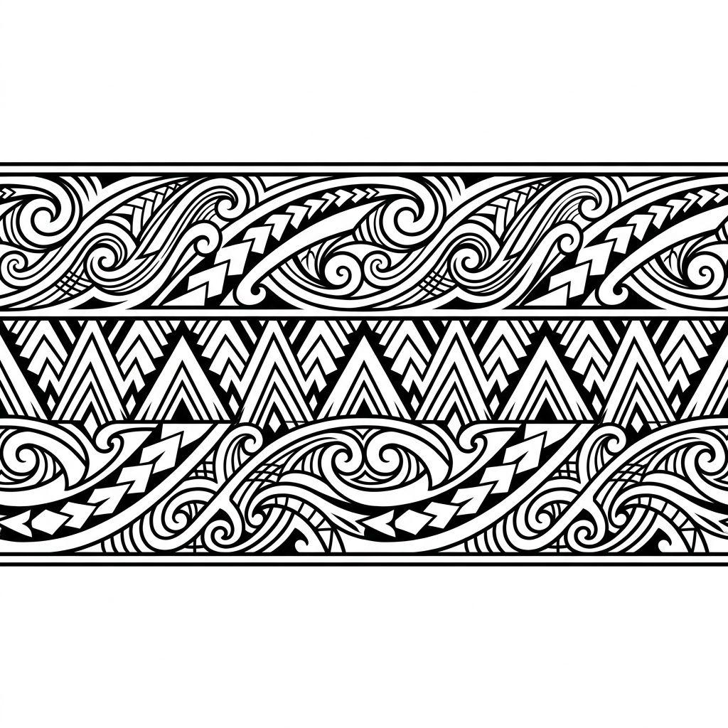 idée tatouage maori bracelet maori avant-bras, design sur fond blanc