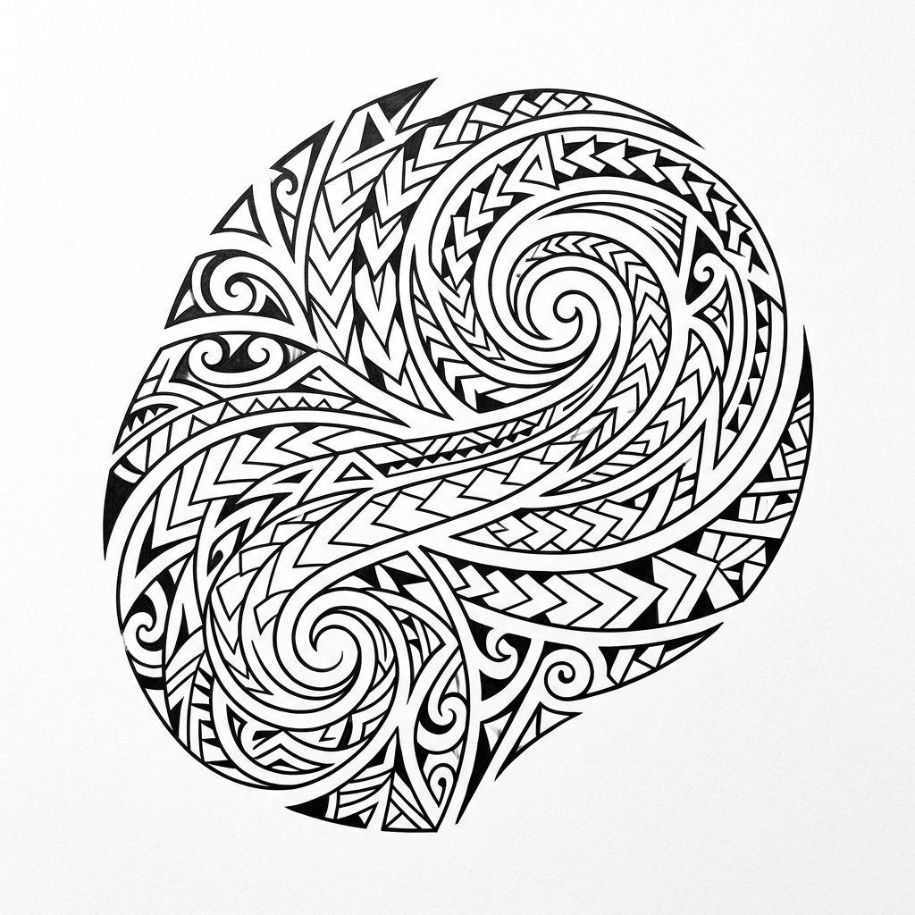 idée tatouage maori maori géométrique épuré, design sur fond blanc