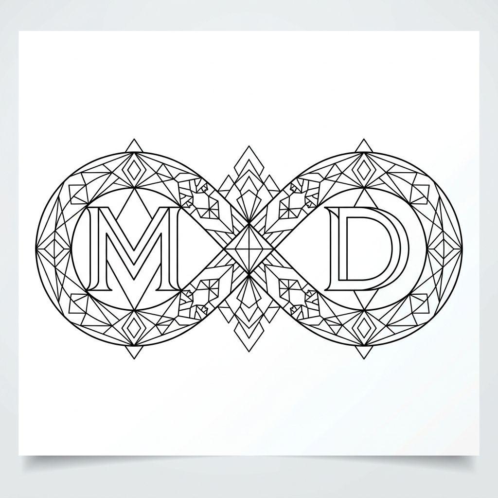 idée tatouage mère et fille infini m et initiale
