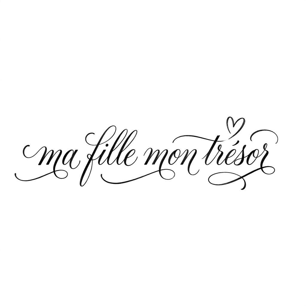 idée tatouage mère et fille lettrage ma fille mon trésor