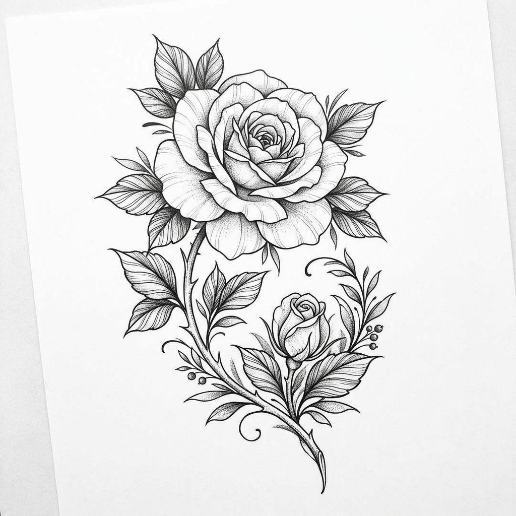 idée tatouage mère et fils fleurs mère et enfant