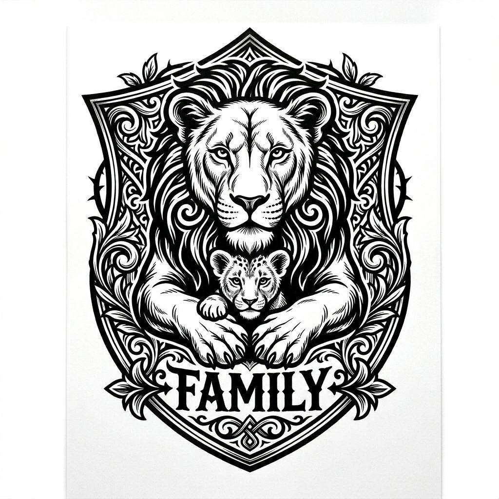 idée tatouage mère et fils lionne et lionceau