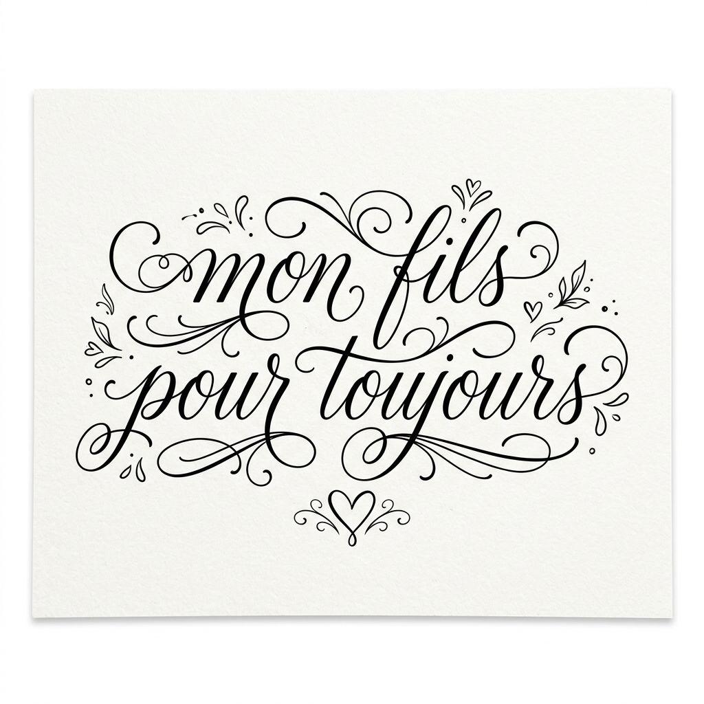 idée tatouage mère et fils lettrage mon fils pour toujours
