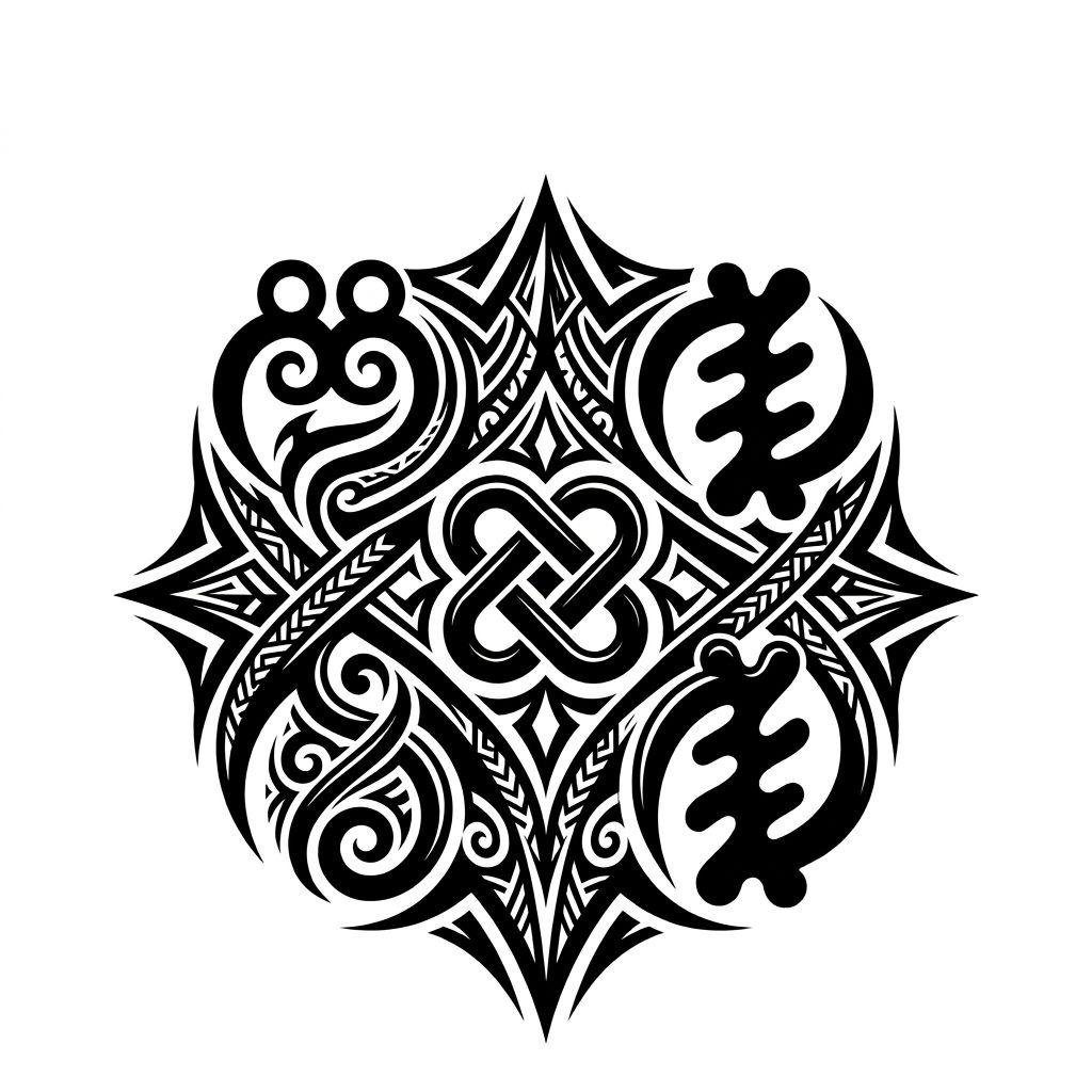 idée tatouage mère et fils symbole adinkra tribal