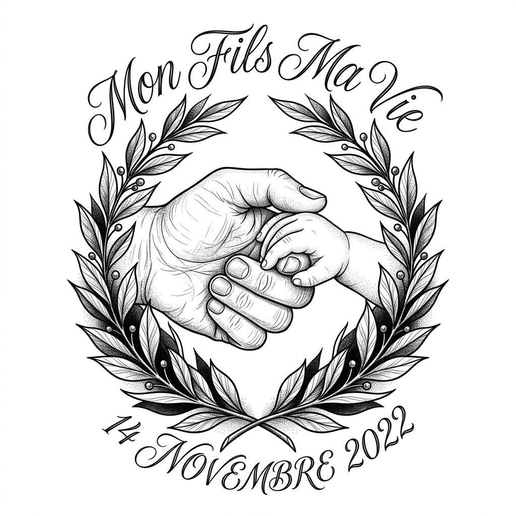idée tatouage mère et fils mains premium mon fils ma vie
