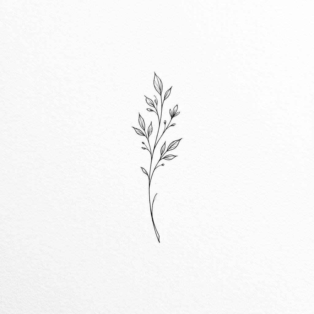 idée tatouage minimaliste minimaliste botanique
