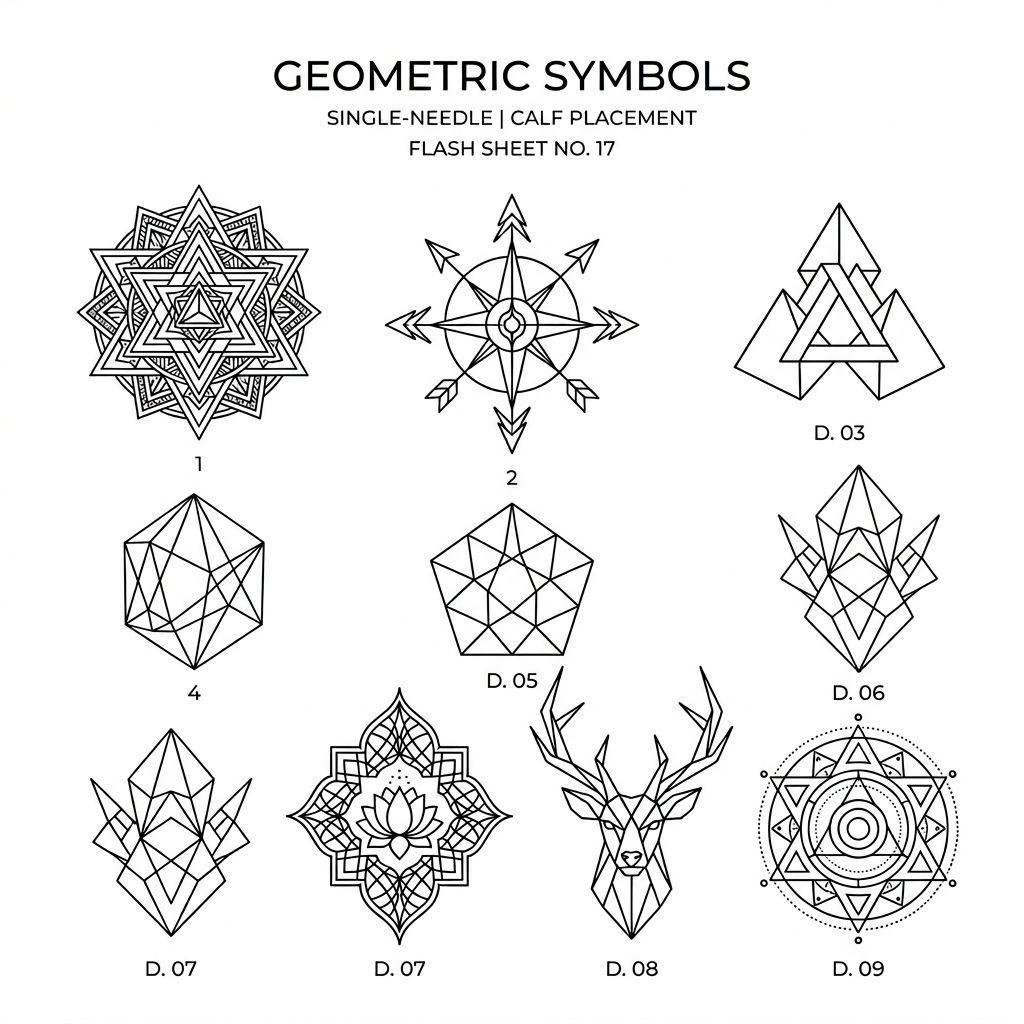 idée tatouage mollet symbole minimaliste