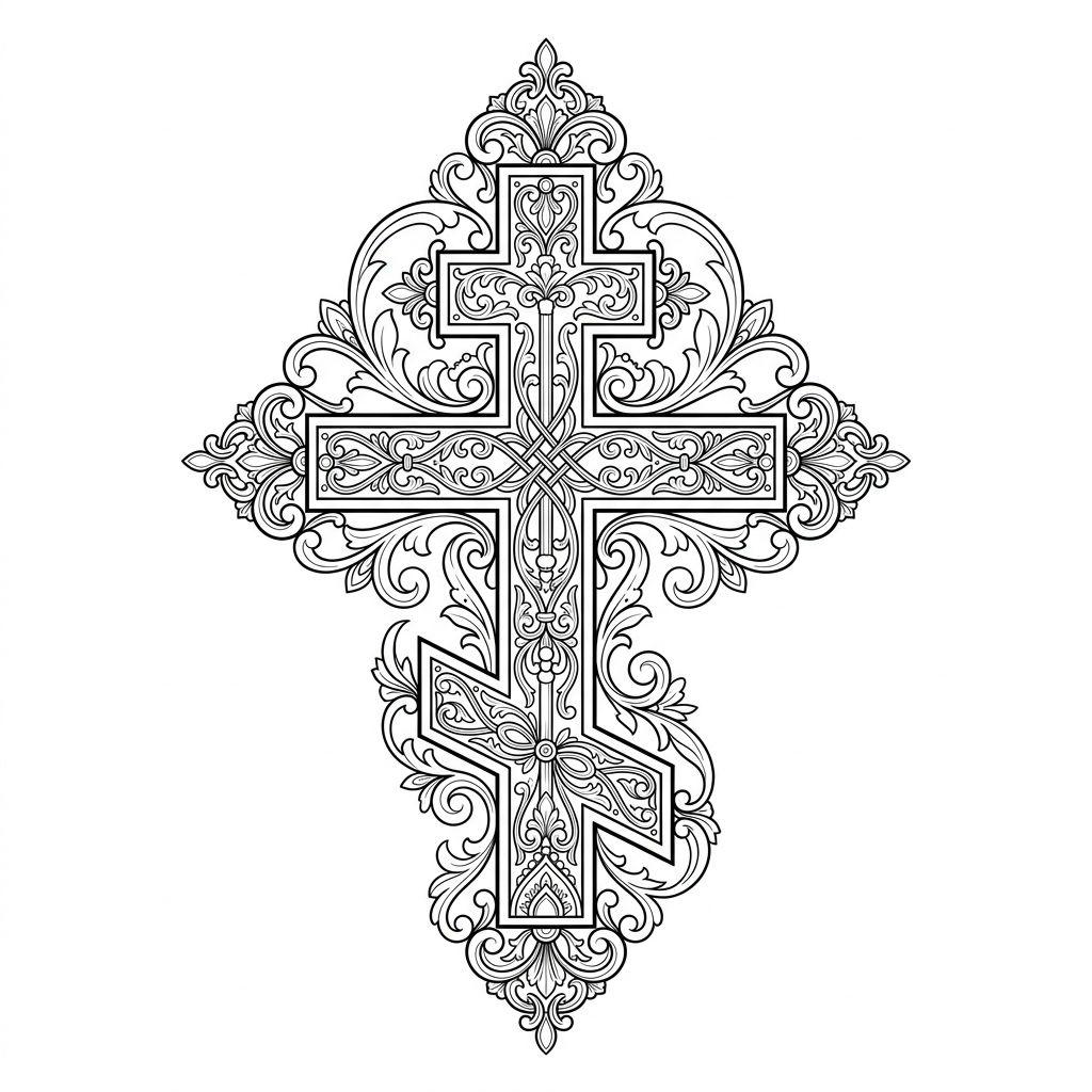 idée tatouage mollet croix orthodoxe
