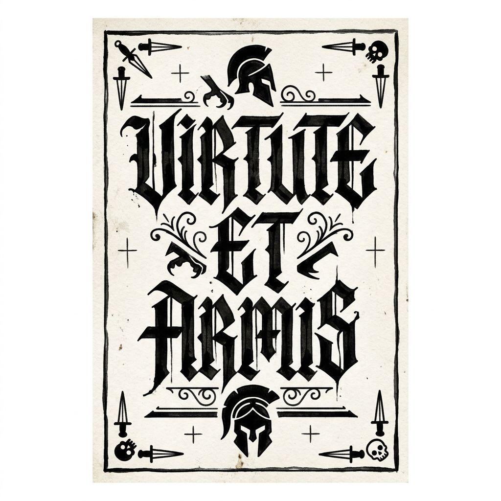 idée tatouage mollet homme lettrage gothique
