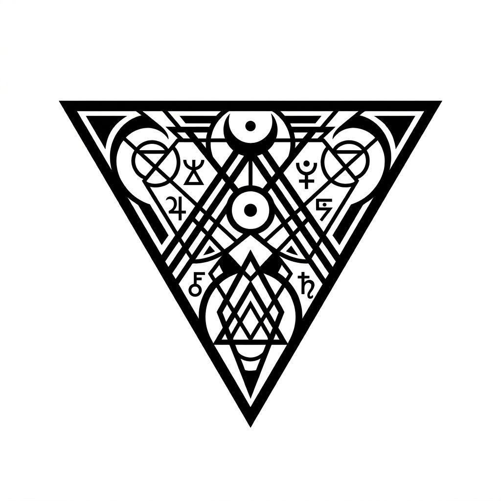 idée tatouage nuque triangle blackwork