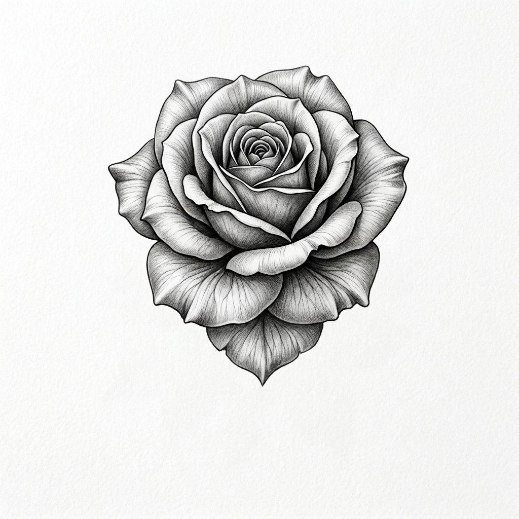 idée tatouage nuque rose réaliste
