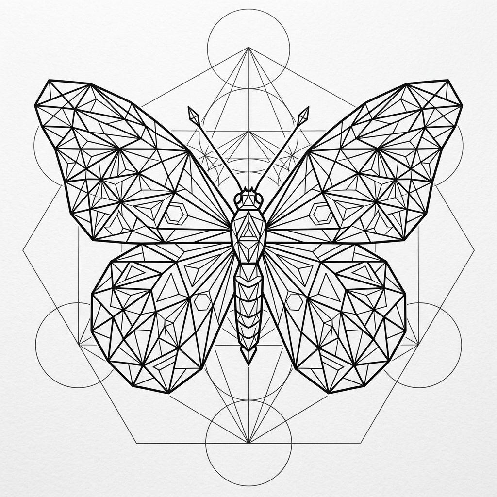 idée tatouage papillon papillon géométrique sacré