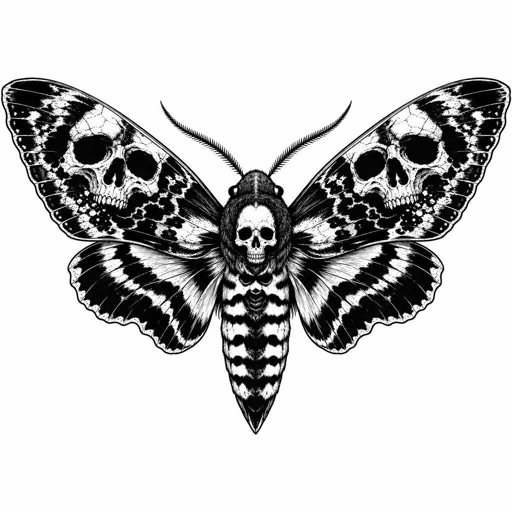 idée tatouage papillon papillon de nuit blackwork
