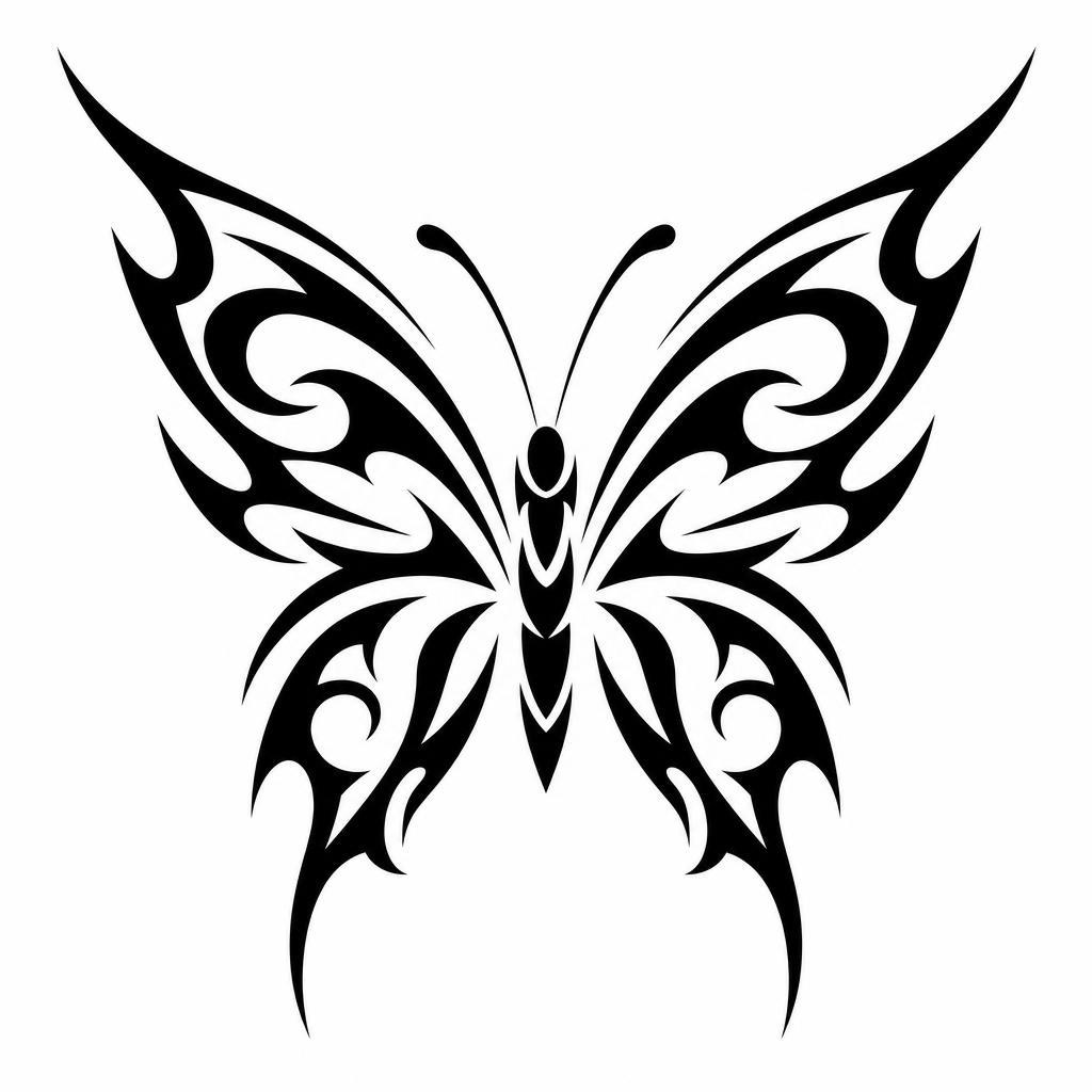 idée tatouage papillon papillon tribal moderne