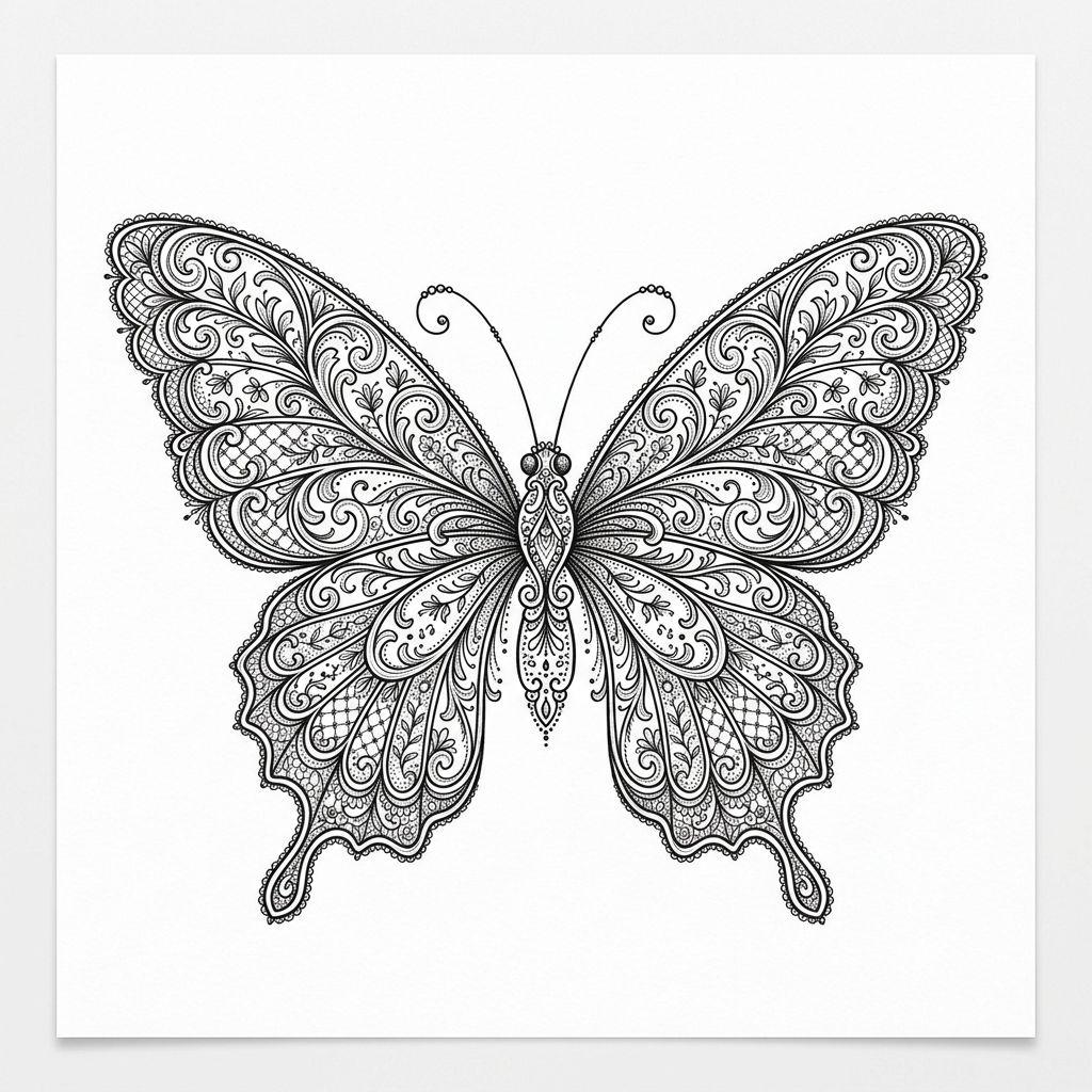 idée tatouage papillon papillon dentelle ornementale