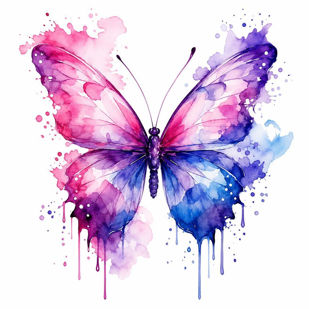idée tatouage papillon papillon aquarelle splash