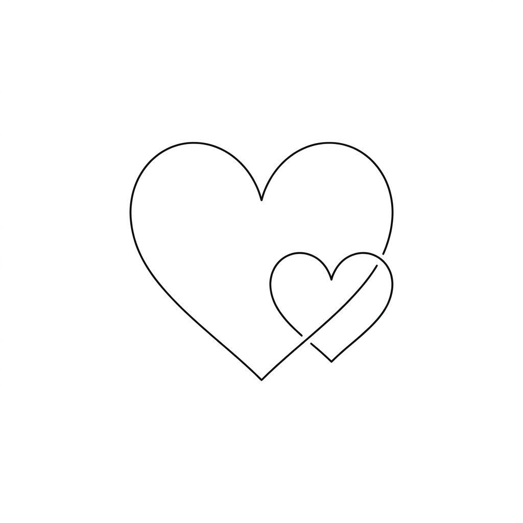 idée tatouage père et fille coeurs père-fille minimalistes
