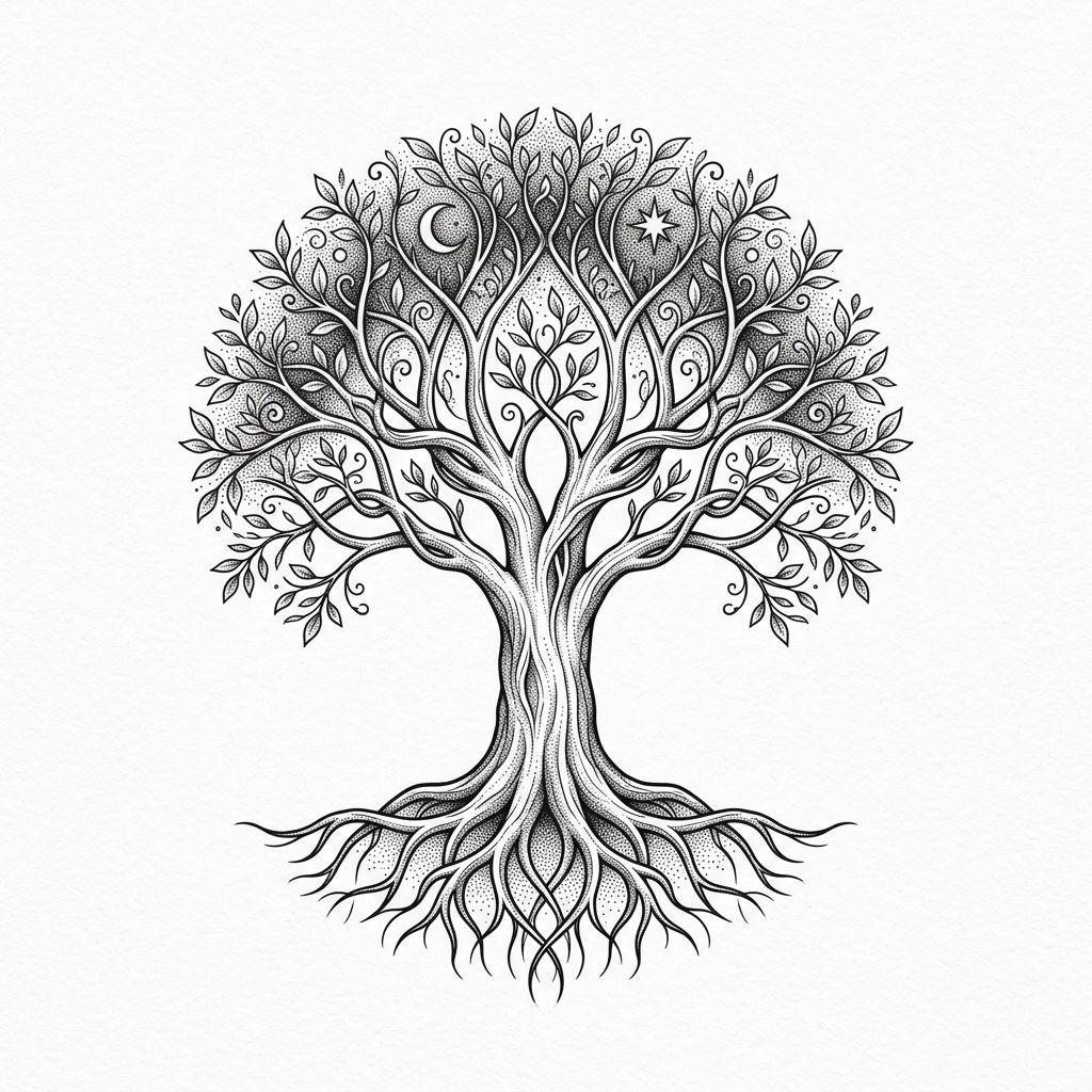 idée tatouage père et fille arbre de vie spirituel