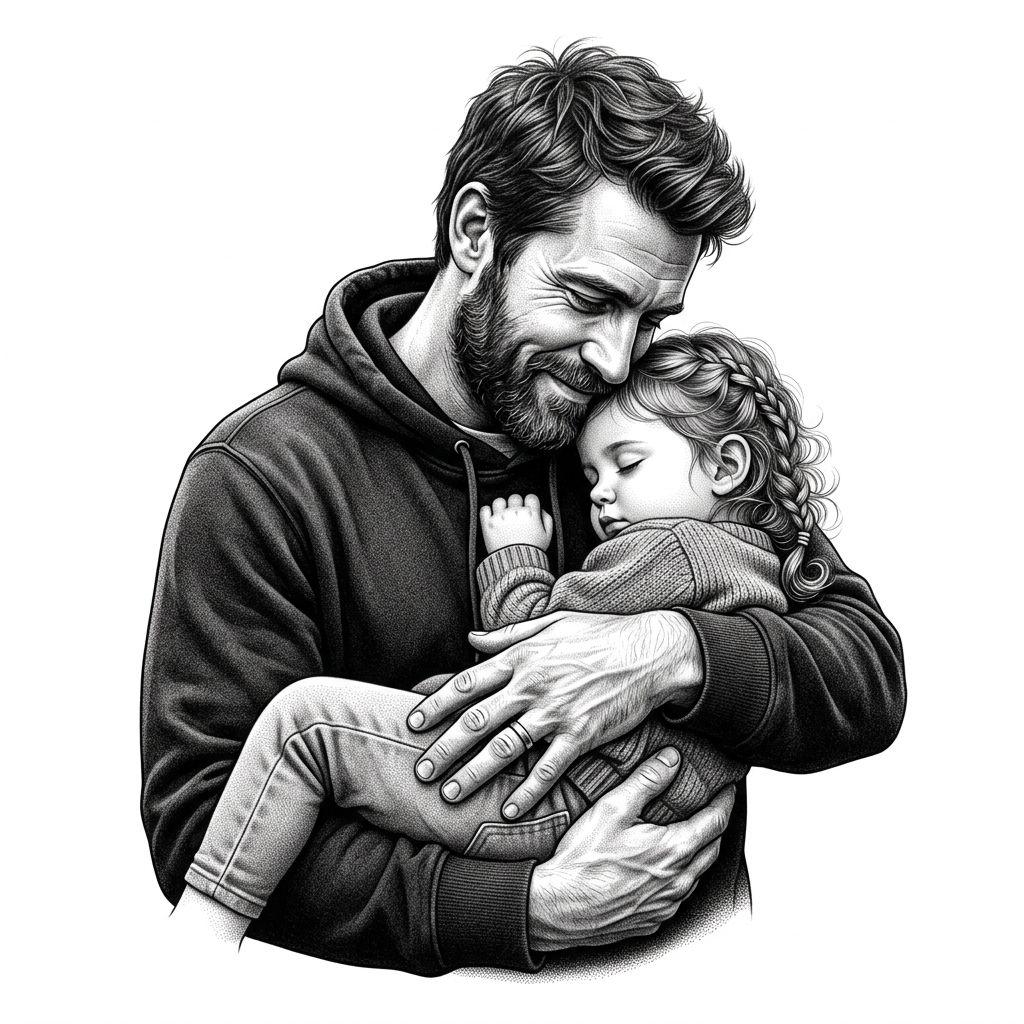 idée tatouage père et fille père portant sa fille