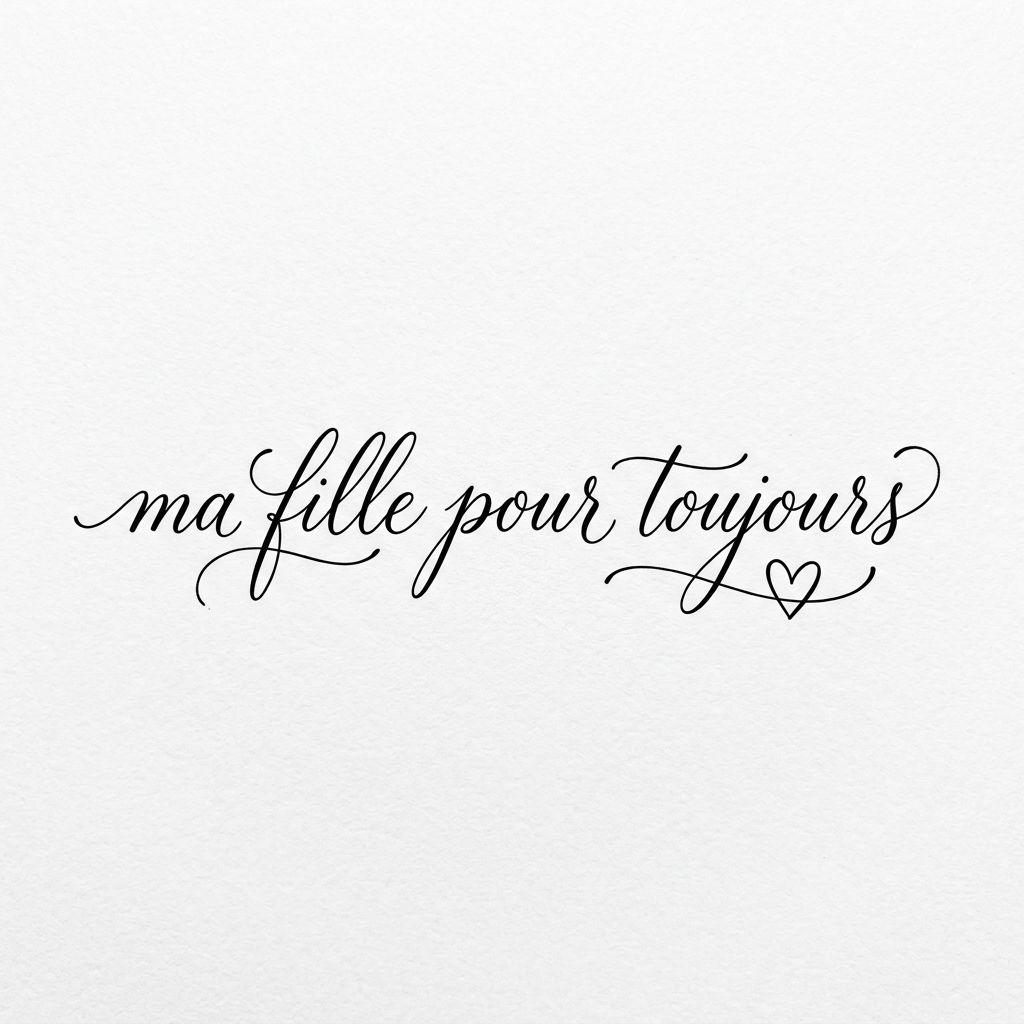 idée tatouage père et fille lettrage ma fille pour toujours